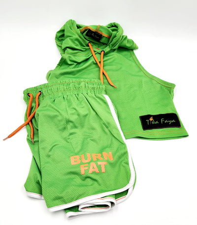 Light weight Green Crop top set