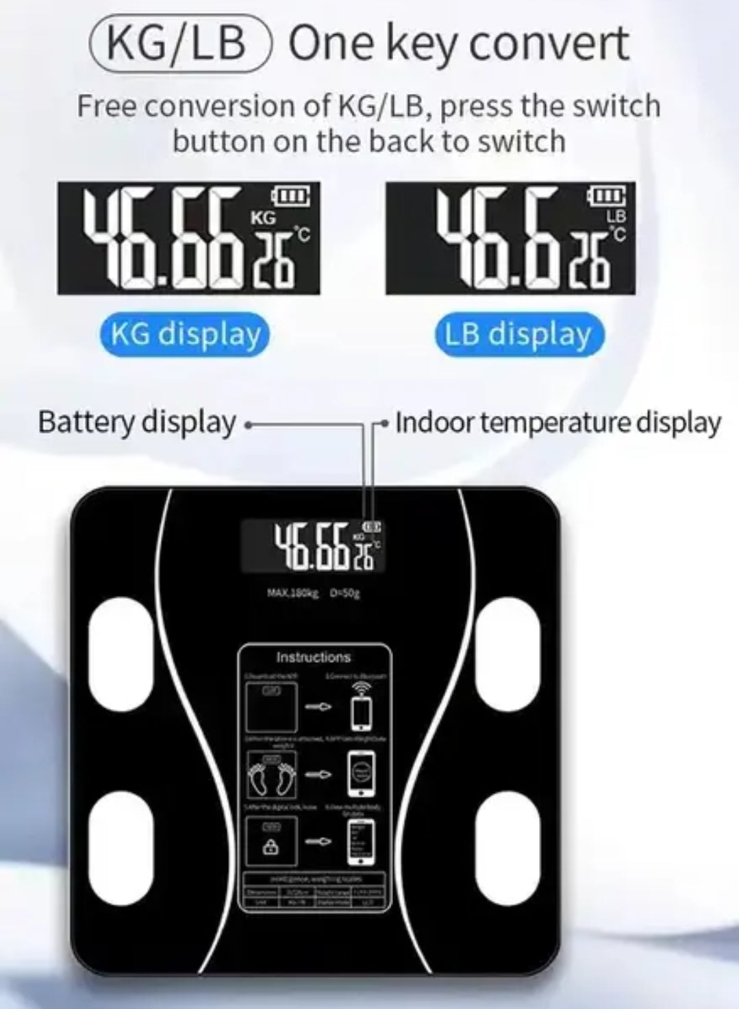 Smart Digital LED Weighing Scale
